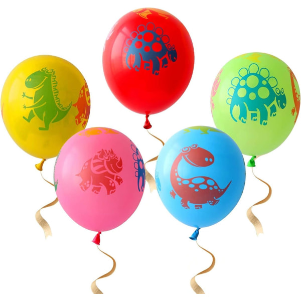 Dinosaurballonger, 100 stykker Dino-dekorasjonsballonger, 30 cm Dino Bursdag Dinoparty Baby Shower Forhistorisk fest for guttepike
