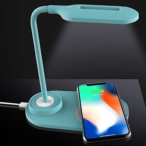 Desk Lamp Multifunctional Lamp Wireless Charger Desk Table LED Panel Wireless Fast Charging Bedroom Blue Blue