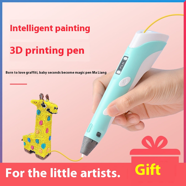 Blå malepen Professionel 3D-pen med visning af materiale, mens du tegner (18,5 * 4,5 * 3 cm)