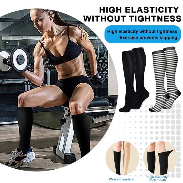 Compression Socks, 2 Pairs Compression Socks for Running, Sports, Cycling