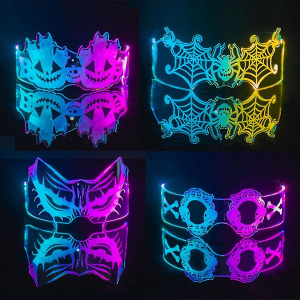 Halloween-festdekorasjoner Fargerike Lysende LED-briller LED-brille rekvisitterA