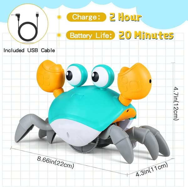 Automatic Obstacle Avoidance Crawling Crab Toys with Music and Lights