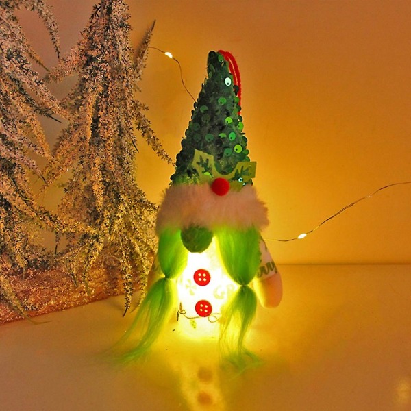 4 kpl Joulupukki Rudolph -pehmoleluja valoilla, talonlämmitykseen Rudolph-tonttu