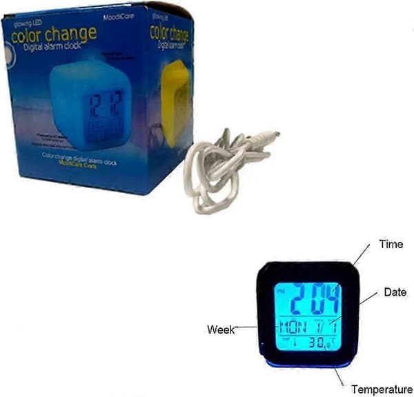 Jurassic Park Dinosaur 3D Stereo Small Alarm Clock Creative LED Night Light Electronic Clock Bedside Clock Bedroom Ambient Light - with USB Power Cable