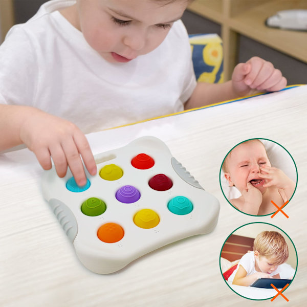 Sensoriska babyleksaker för 10+ månader, Montessori Busy Toy för 1 2 3 år gamla småbarn Tryck och poppande bubblor Finmotorik