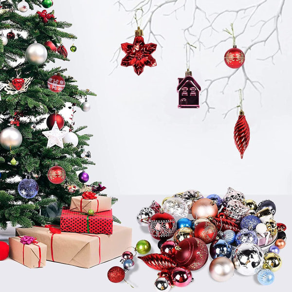 Joulupallot, joulukuusen set, joulukuusen palloriipus, joulukuusenkoristeet, koristeluun joulukuusen kimalteleva joulu