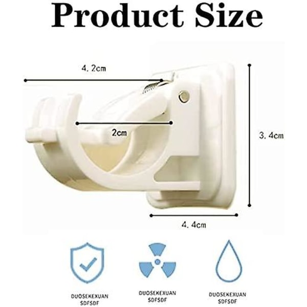 8-pack självhäftande gardinstångsbeslag, utan borrning väggringklämmor fixering stånghållare, justerbar gardinstång