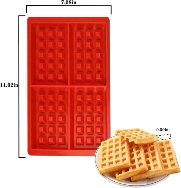 Waffle Iron Silicone Mold, Square Waffles, for Making Chocolate, Cakes, etc.