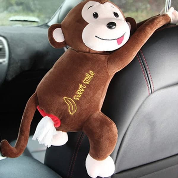 Car Tissue Holder Cute Tissue Box Monkey Shape Tissue Holder Car Hanging Tissue Box Unique Tissue Box Blue Blue Blue