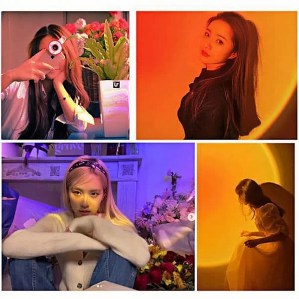 Atmospheric Sunset Lamp, Projection Lamp, 180 Degree Rotating Sunset Projection Lamp Floor Lamp with Tripod