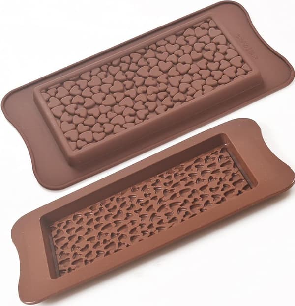 Silikone Chokoladeforme, Hjerteformede Chokoladebageforme, Hjemmelavede Protein- og Energibarforme, 4-pak