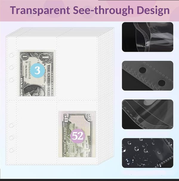 100 Envelope Money Saving Challenge, 100 Envelope Challenge Binder, an Easy and Fun Way to Save Money, Bookbinding Clips, Cash Envelopes.