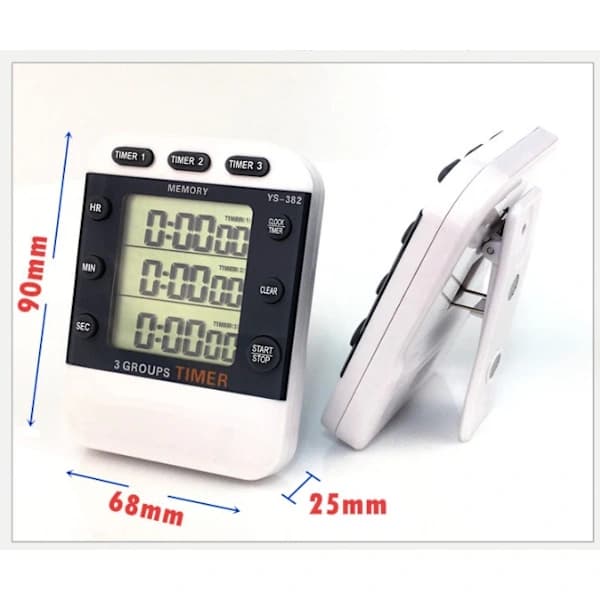 3-kanals digital timer - Bärbar digital nedräkningstimer för kök