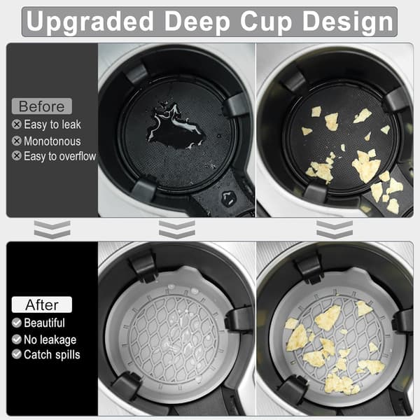 Car Cup Holder Coasters, Silicone Cup Holder Insert, Universal Non-Slip Cup Holders, Interior 4-pack Grey Gray