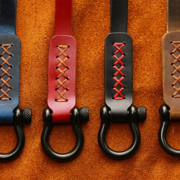 Kamerarem Nyckelring Retro Present med Zinklegering Svart Läder