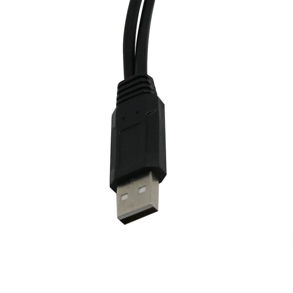 USB 2.0 A Hann til 2 Dobbel Hunn Jack Y Splitter Hub Strømledning Adapterkabel Ny Svart Black