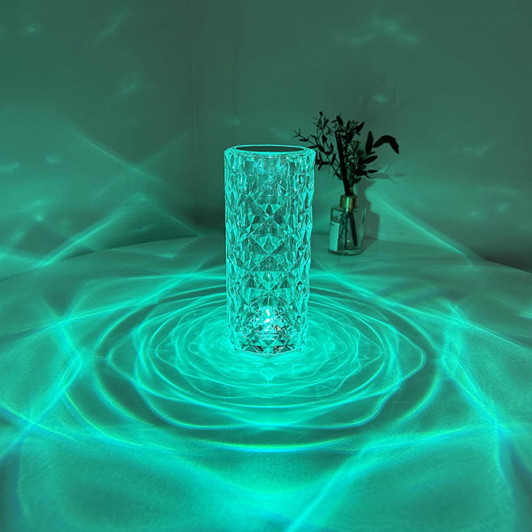 Crystal Diamond Bordslampa - Kontroll Crystal Lamp 16 färger Ändras med fjärrkontroll Rose Lamp Crystal Touch Lamp fo