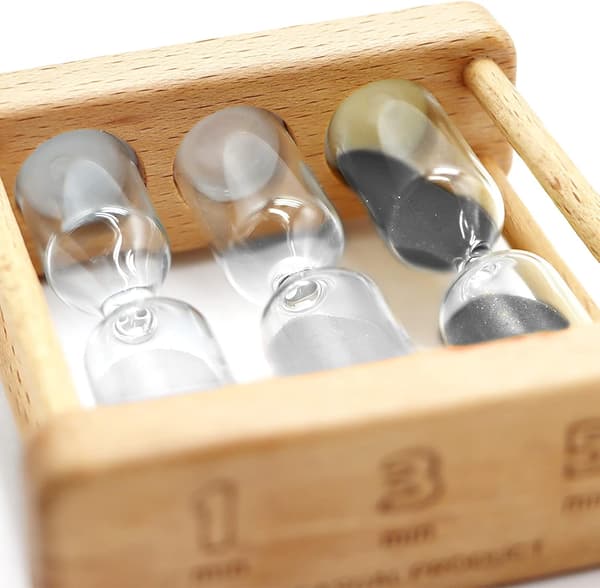 (Hvit+grå+svart) Timeglass Timer 1+3+5 Minutter Mini Tre Timeglass