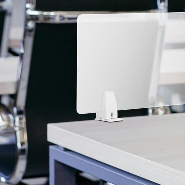 4pcs Adjustable White Sneeze Guard Clips Desk Divider Clamp Privacy Panel Holder Clamps