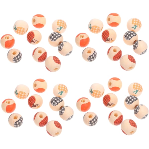 60 stk rutete gresskar treperler Chunky runde perler Halloween smykker perler stort hull tre perler sirkel perler dusk nec