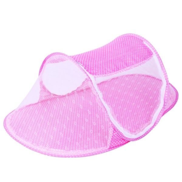 Pink myggenet til babyseng, sammenfoldelig babymyggenet Babysengetøj Bærbart babymyggenet til sommertilbehør til E