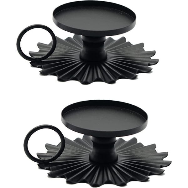 Iron Dining Table Black Lace Candle Holder Candle Holder Decorative Ornament - 2 Pieces