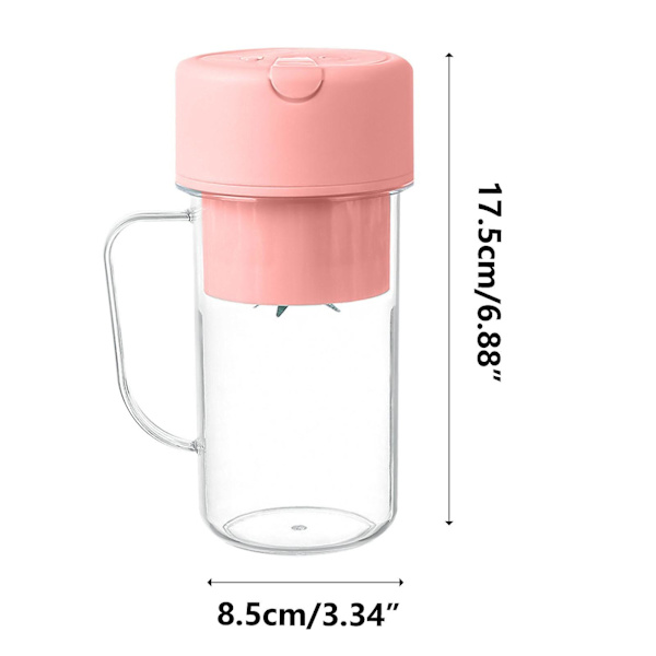 Light Direction Bärbar Juicer USB Laddning Mini Juicer Fruktjuicer Rosa