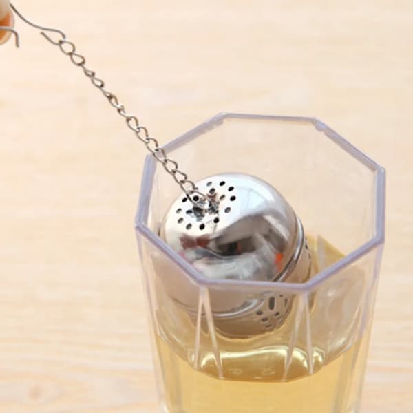 4 stk rustfritt stål kule te-sil kule te-sil nettfilter te-infuser