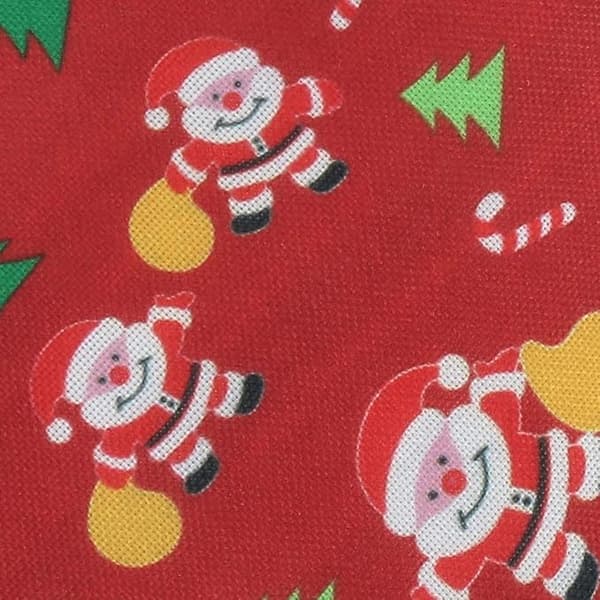 Rød Jacquard Juleslips - Julemand og Juletræ Slips - Juleaften Slips