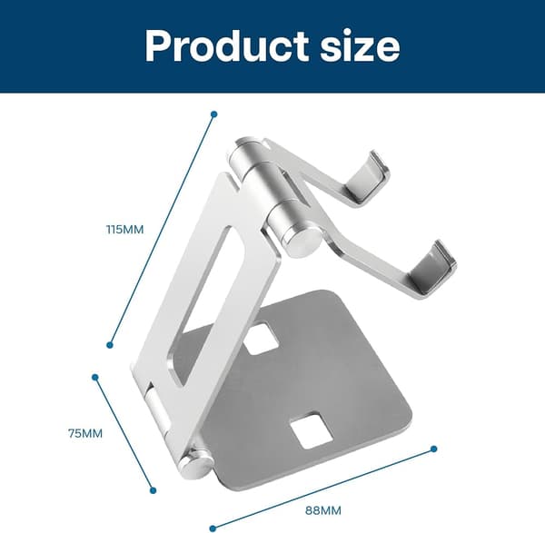 Mobile Phone Stand for Desk - Adjustable Phone, E-reader, and Tablet Holder, Universal Compatible with iPhone, iPad, Samsung