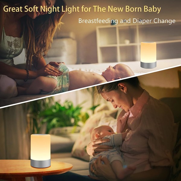 Nursery Night Light för baby, PortableTouch nattlampa för barn och vuxna, amning, sömnhjälp, uppladdningsbar nursin