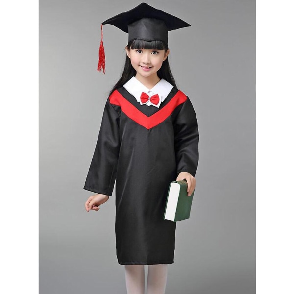 Högtidlig klänning för barn Tjejrock Flickavslutningsklänning Cap Barnkläder 2021 examensklänning