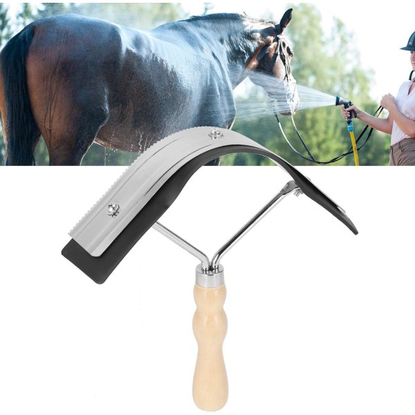 Hestesvedskraber Skridsikker hesterengøringsplejeværktøj med ergonomisk skridsikkert håndtag Farm Supplies til kvægæsler