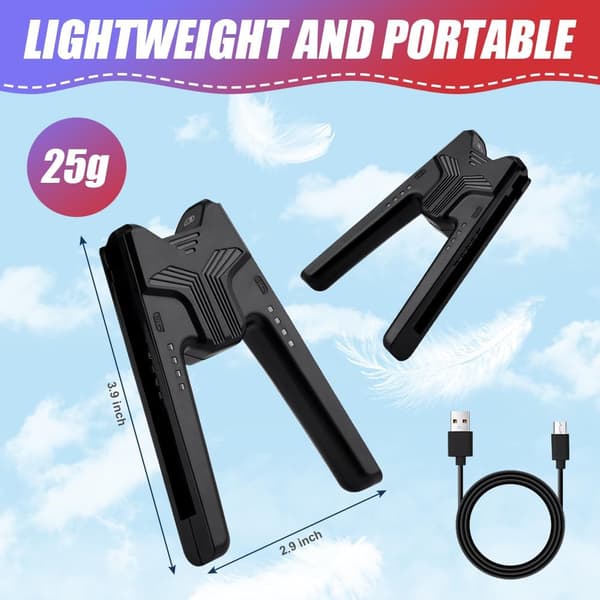 wxsp Laddningsgrepp, för Nintendo Switch NS/Switch OLED, laddningsgrepp med LED-display, laddningsgrepp för V-formad handkontroll, tillbehör, USB Typ