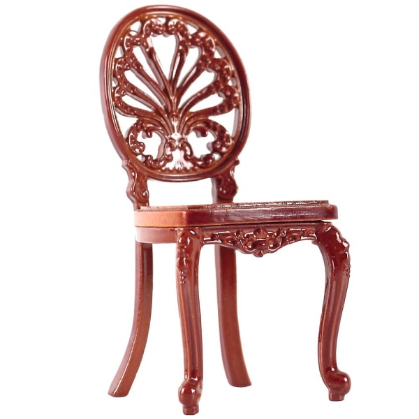 Bedårande Miniatyr Möbel Trädocka Stol Skrivbords Miniatyr Stol Barnleverans Brun 8.6X4CM Brown 8.6X4CM