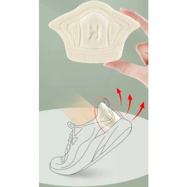 1 par Hælplaster Sportsko Hæl Klistremerke Anti-slitasje Hjelp Anti-fall Sneakers Størrelsesreduksjon Anti-blemme Friksjon Innsats Pute Beige 10mm