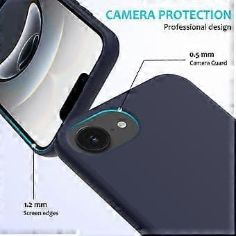 Deksler til iPhone 16e, Fallsikkert Flytende Silikon Mykt Fôr Bakside Telefondeksel - Midnattsblå Midnight Blue