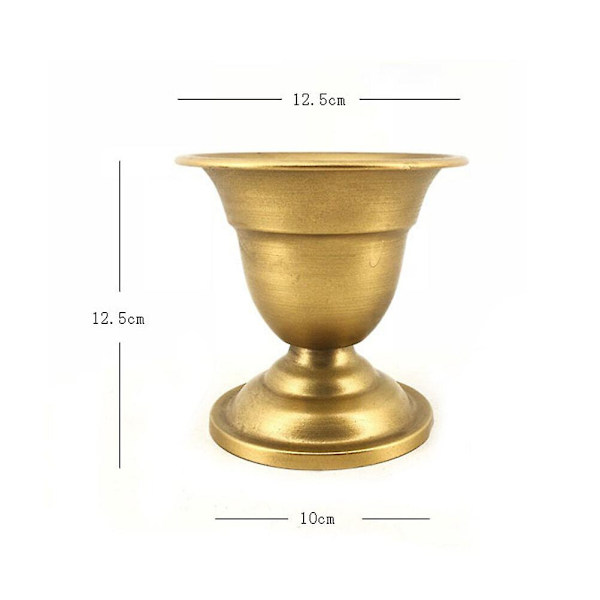 Europæisk Retro Jern Vase Metal Guld Vase Moderne Bord Dekorativ Kunstig Blomst Flaske Til Bryllup Golden