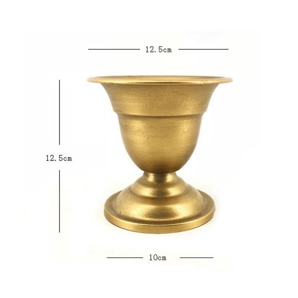 Europeisk retro järnvas metall guldvas modern bord dekorativ konstgjord blomflaska för bröllop Golden