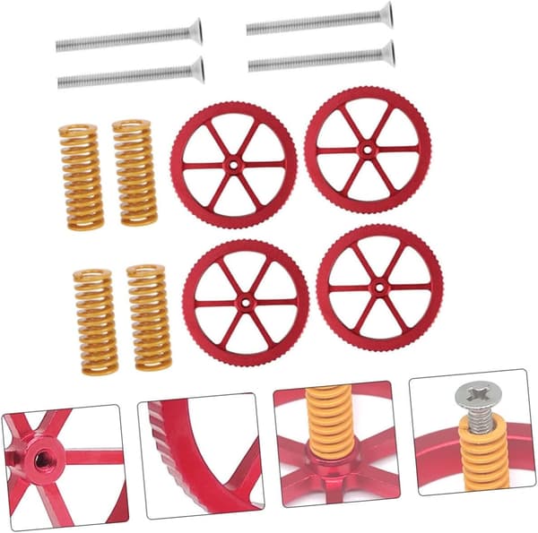 Printed Leveling Nut Kit for Printers Hand Leveling Kit DIY Printer Parts Metal Material Suitable