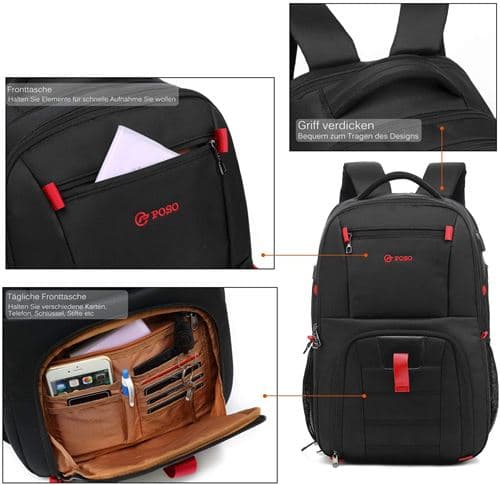 17.3 inch Waterproof Laptop Backpack Large Capacity
