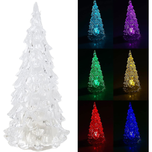 Nyhet Klar LED Blinkende Juletre Bordlampe Dekorasjon (gjennomsiktig 1 stk)