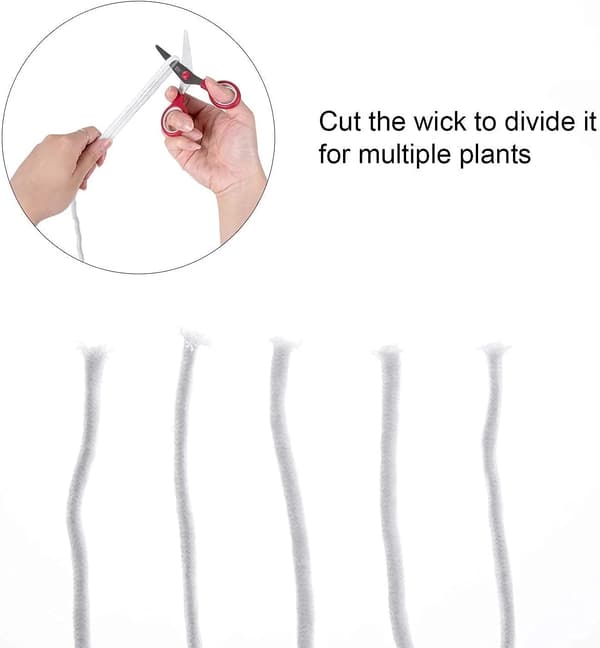 2 pcs self-watering wick for planters, capillary rope for hydroponic systems and seedlings, white