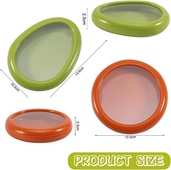 Fruit and Vegetable Storage Containers Reusable Refrigerator Storage for Avocado and Onion Fresh Produce Holders 2 Pcs