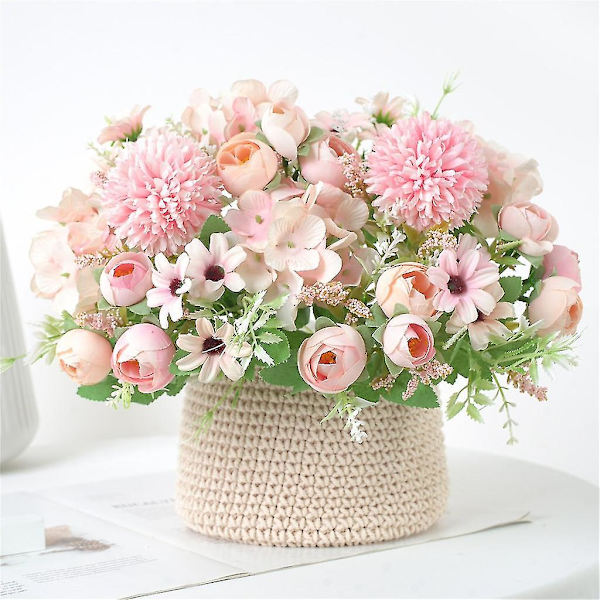 Högkvalitativa Färgglada Te Knoppar Hem Fotografering Bröllop, Inredning Hotell Lobby Scen Layout, Vacker Rayon Konstgjord Blomma Bröllop Alla Hjärtans Dag