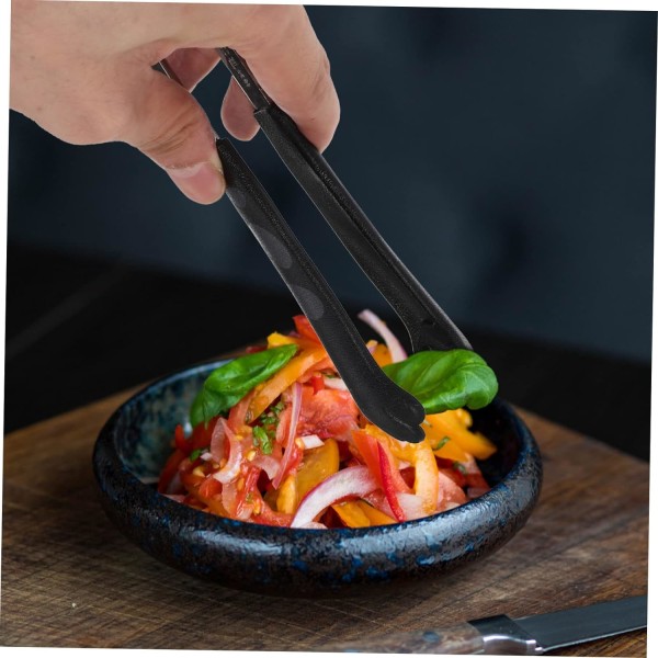 Grilltang med stålkattepote - Rustfritt grillklo med overførings-steketang, kjøkken-serveringstang, brød- og stek-tilbehør, bærbar silikonedesign