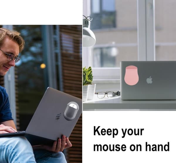 3-pak universel selvklæbende musepose, museetui til bærbar computer, genanvendelig selvklæbende holder til trådløs Magic Mouse, bæretaske musepose