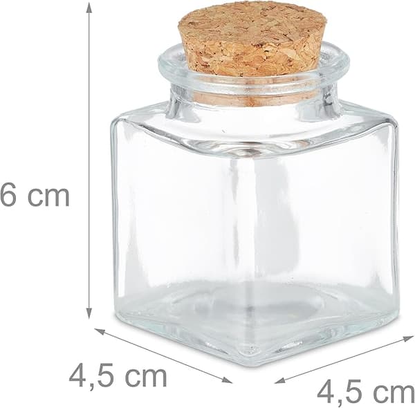 Kryddburkar, rektangulära, set om 12, 50 ml kryddförvaring, kryddburkar, set med bambulock