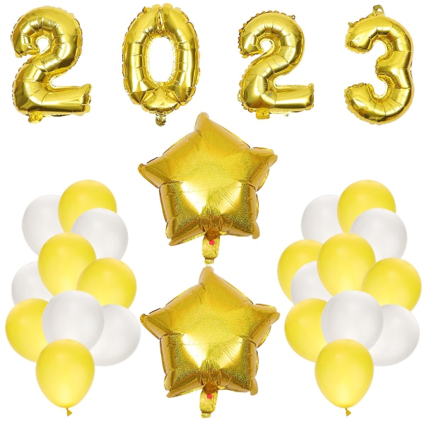1 Set Festdekoration Ballonger 2023 Ballonger Festdekoration För Nyår Examen Fest Guld 45CM Golden 45CM