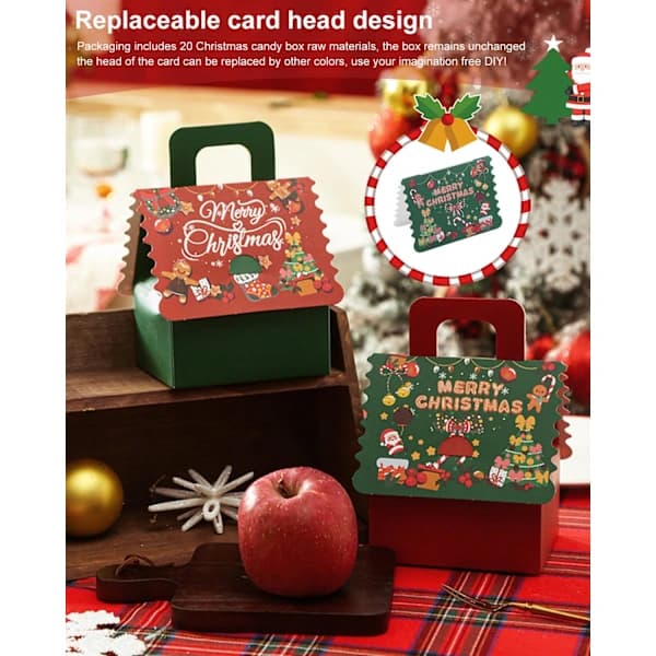 HA~20 st Christmas Gift Boxes, Christmas Eve Apple Boxes, Christmas Candy Boxes, New Festive Gift Packaging